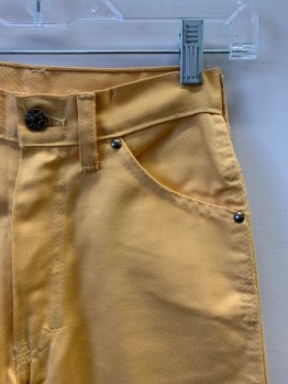 Womens, Jeans, ELY JEANS, Goldenrod Yellow, Cotton, Solid, W24, CARGO, 6 Pockets, Zip Fly, Belt Loops, Loop On Left Leg