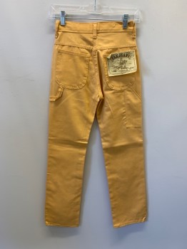 Womens, Jeans, ELY JEANS, Goldenrod Yellow, Cotton, Solid, W24, CARGO, 6 Pockets, Zip Fly, Belt Loops, Loop On Left Leg