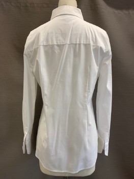 Womens, Blouse, WORTHINGTON, White, Cotton, Polyester, Solid, B: 37, XS, L/S, B.F., C.A.