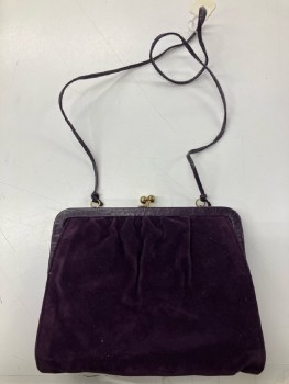 N/L, Purple, Solid, Velvet, Gold Clasp, Thin Strap