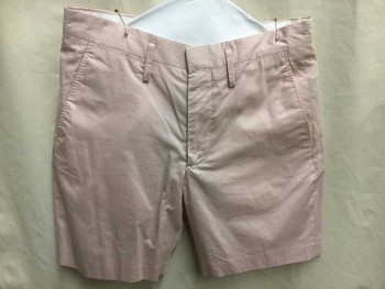 Mens, Shorts, MARC JACOBS, Baby Pink, Cotton, Solid, W30, Flat Front,