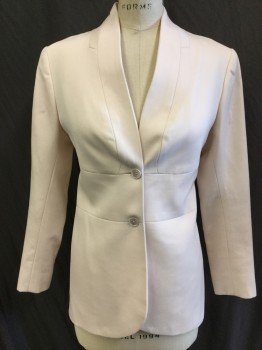 MTO, Lt Pink, Polyester, Cotton, Solid, Jacket:  Light Pink with Cream Lining, V-neck, Single Breasted, 2 Button Front, Long Sleeves, 1 Split Center Hem, with Matching Pants