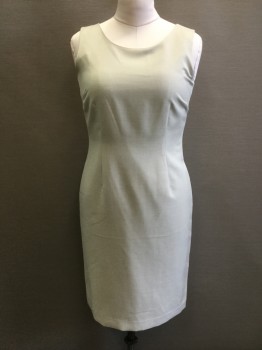 Womens, Dress, Sleeveless, LE SUIT SEPARATES, Beige, Polyester, Solid, 10, Scoop Neck, Zip Back, Knee Length