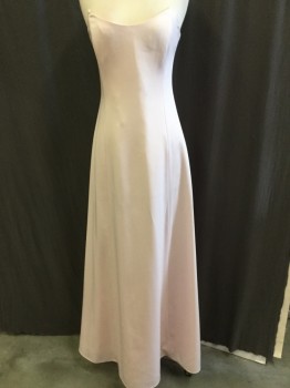 Womens, Evening Gown, LAUNDRY, Lt Pink, Polyester, Acetate, Solid, 8, Strapless, Light Pink, with Light Pink Lining, Zip Back,