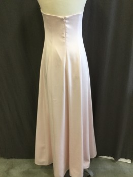 Womens, Evening Gown, LAUNDRY, Lt Pink, Polyester, Acetate, Solid, 8, Strapless, Light Pink, with Light Pink Lining, Zip Back,