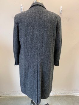 N/L MTO, Gray, Charcoal Gray, Wool, Herringbone, Heavy Wool, Single Breasted, 3 Buttons,  Notched Lapel, 2 Pockets, Charcoal Lining, Made To Order