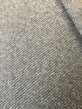 Mens, Coat, LIT BROTHERS, Charcoal Gray, Gray, Wool, Heathered, Stripes - Diagonal , 44 R, Single Breasted, Notched Lapel, 2 Pockets, SMALL TEAR Center Front See Detail Photo,