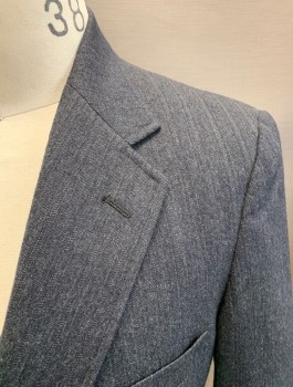 ACADEMY AWARD, Dk Gray, Gray, Wool, Stripes - Vertical , Notched Lapel, Single Breasted, Button Front, 3 Buttons, 3 Pockets, Single Back Vent