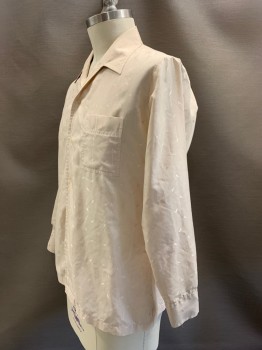 JOEL, Lt Beige, Champagne, Polyester, Cotton, Stripes, Rectangles, L Button Front, Collar Attached, Chest Pocket