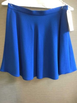 Womens, Skirt, Mini, FRENCH CONNECTION, Royal Blue, Polyester, Viscose, Solid, 4, Royal Blue, Bias Cut, Side Zipper,