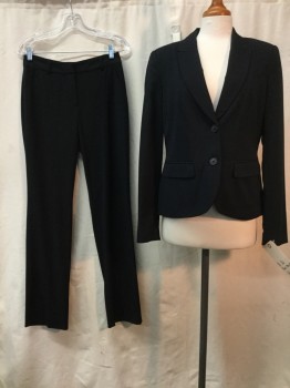 YESSICA, Black, Gray, Polyester, Viscose, Stripes - Pin, Peaked Lapel, 2 Buttons,  3 Pockets,