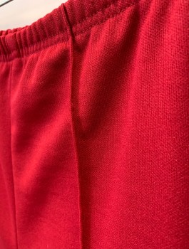 Womens, Slacks, HABAND, Maroon Red, Polyester, Solid, 34/29, Elastic Waist, No Pockets, Stitched Permanent Crease, Taperd Leg,