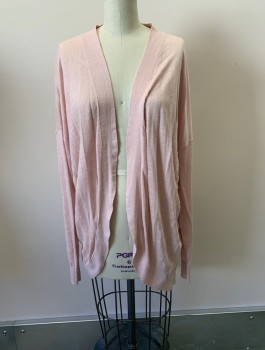 THEORY, Blush Pink, Linen, Viscose, Solid, Shawl Lapel, Open Front, Slightly Sheer