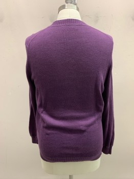 Mens, Pullover Sweater, BRUNO CUCINELLI, Purple, Linen, Cotton, Solid, L, CN,