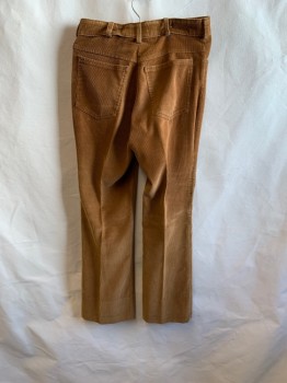 PIONEER WEAR, Tan Brown, Cotton, Corduroy, Top Pockets, Zip Front, 2 Back Patch Pockets