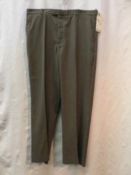 PERRY ELLIS, Taupe, Polyester, Rayon, Taupe. Flat Front,