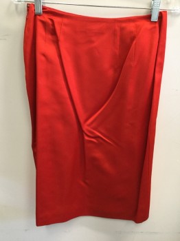 Womens, Suit, Skirt, LINDA A ELLEN TRACY, Red, Rayon, Silk, Solid, W 26, 2, Side Zipper, Side Slit