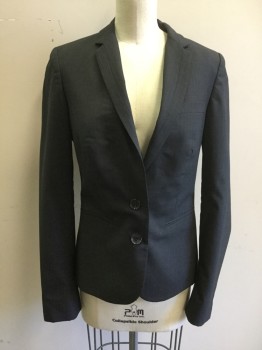 Womens, Suit, Jacket, WE, Charcoal Gray, Synthetic, Stripes - Shadow, B32, Single Breasted, Collar Attached, Notched Lapel, 2 Buttons,  3 Pockets, Seam Through Collar/Lapel