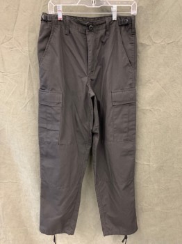 Mens, Pants, Military Uniform, TRU SPEC, Black, Polyester, Cotton, Solid, 35/39, Tactical Pant, Ripstop, Button Fly,  4 Pockets, Belt Loops, 2 Cargo Pocket, Twill Tab Buckles Sides Waist