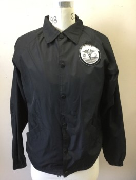 Unisex, Jacket, Windbreaker, SPORT-TEK, Black, Polyester, Solid, S, Emergency Medical Technician/Examiner EMT, Snap Front, Collar Attached, Raglan Sleeves, "East Miami Medical Examiner" Patch at Chest, "Medical Examiner" Text in Back