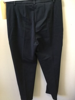 Womens, Pants, M&S COLLECTION, Navy Blue, Viscose, Synthetic, Solid, W 30, Flat Front, 2 Pockets, Stretchy