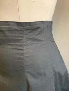 Womens, Skirt, Knee Length, A.MCQUEEN FOR TARGET, Black, Cotton, Polyester, Solid, W:31, Sz 11, Full Flared Skirt, Organza Underlayer for Added Volume, Invisible Zipper at Center Back