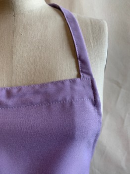 CHEFSKIN, Lavender Purple, Polyester, Solid, 2 Pockets, Ties at Waist
