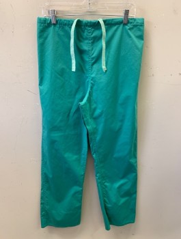 Unisex, Scrub, Pants Unisex, FASHION SEAL, Teal Green, Poly/Cotton, Solid, XS, Drawstring Waist With Light Green Drawstring, 1 Patch Pocket In Back