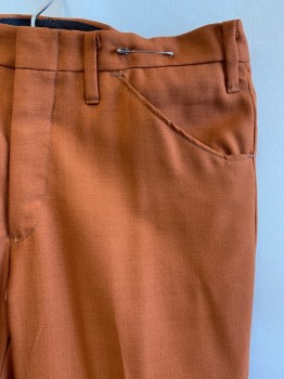 N/L, Rust Orange, Polyester, Solid, F.F, 2 Pockets,