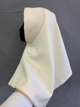 Unisex, Nuns, Wimple, NO LABEL, Cream, Polyester, Solid, NA, Solid, Velcro Attachment