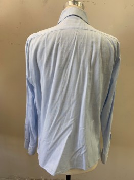 Mens, Casual Shirt, DOMENICO VACCA, Lt Blue, Cotton, Solid, 35S, 16N, Collar Attached, Button Front, 2 Pockets, Bark Cloth Texture