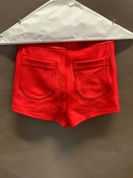 Womens, Shorts, AMERICAN APPAREL, Red, Nylon, Elastane, XS, F.F, Zip Front, 2 Back Patch Pockets