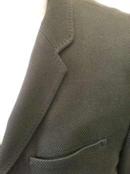 Mens, Sportcoat/Blazer, ZARA MAN, Forest Green, Navy Blue, Wool, Cotton, Solid, 42S, Twill Forest Green Collar Attached, Notched Lapel, Hand Picked Collar/Lapel, 3 Buttons,  3 Pockets, Navy Suede Elbow Patches