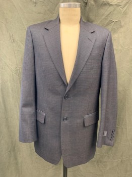 Mens, Sportcoat/Blazer, LACROSSE, Gray, Black, Navy Blue, Red, Polyester, Wool, Houndstooth, 38R, Single Breasted, Collar Attached, Notched Lapel, 3 Pockets,