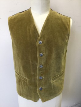Mens, Vest, MATINIQUE, Tan Brown, Cotton, Rayon, Solid, XL, Velvet Front, Charcoal Waffle Texture Wool in Back, 5 Buttons, 2 Welt Pockets