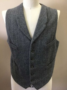MTO, Lt Gray, Gray, Wool, Herringbone, 6 Buttons, 4 Pockets, Notched Lapel,