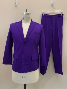 Childrens, Suit Piece 1, GINO GIOVANNI, Purple, Polyester, Solid, 14, L/S, 2 Button, Notched Lapel, Single Breasted, 3 Pockets,