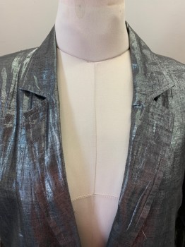 SOFT WEAR, Silver, Cotton, Notched Lapel, Single Breasted, B.F., 2 Bttns,