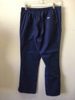 CHEROKEE, Navy Blue, Poly/Cotton, Solid, Drawstring Waistband, Elastic Back Waistband, 2 Side Pockets, 1 Back Patch Pocket