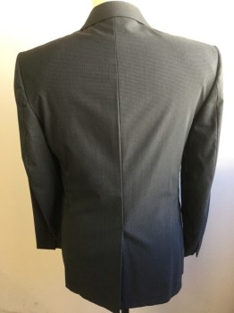 Mens, Sportcoat/Blazer, THEORY, Black, Gray, Wool, Nylon, Check - Micro , 38R, Single Breasted, 2 Buttons,  3 Pockets, Center Back Vent, Notched Lapel,
