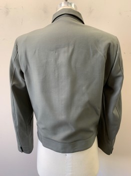 Mens, Fire/Police Jacket, NL, Gray, Poly/Cotton, 40, Collar Attached, Zip Front, 1 Front Welt Pocket