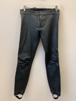 Womens, Sci-Fi/Fantasy Pants, NO LABEL, Charcoal Gray, Leather, Spandex, Solid, W30-32, F.F, Zip Front, Elastic Waist Band, Made To Order,