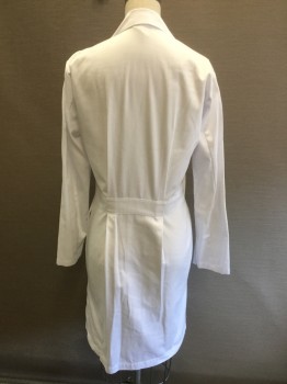 FASHION SEAL , White, Cotton, Polyester, Solid, Notched Lapel, Single Breasted, 4 Button Front, 3 Pockets Front, Long Sleeves, 1-1/2 Waist Back Band, 2 Pleats Back, 2 Side Pockets