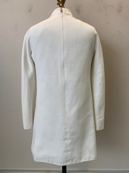 Dolce & Gabanna, White, Cotton, Solid, L/S, Stand Collar, Top Pockets, Back Zipper, Loose Fit, MTO