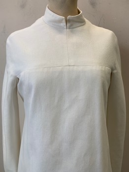 Dolce & Gabanna, White, Cotton, Solid, L/S, Stand Collar, Top Pockets, Back Zipper, Loose Fit, MTO