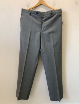 Mens, Suit, Pants, Paul Smith London, Charcoal Gray, Wool, Mohair, Solid, 32, 34, 2 Pockets, Belt Loops, ZF054913ip Fly