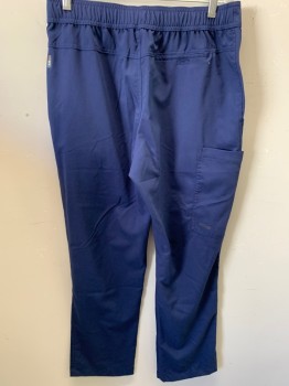 GREYS ANATOMY BARCO, Indigo Blue, Polyester, Rayon, Solid, 4 Pockets, Belted Elastic Waist, Zip Fly, Cargo Pant, Multiple