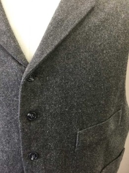 MTO, Gray, Wool, Tweed, 6 Buttons, 4 Pockets, Lapels, Solid Grey Acetate Back with Adjustable Belt,