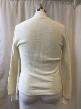 Mens, Sweater, NO LABEL, Cream, Beige, Camel Brown, Brown, Wool, Stripes, CH 38, Button Front,