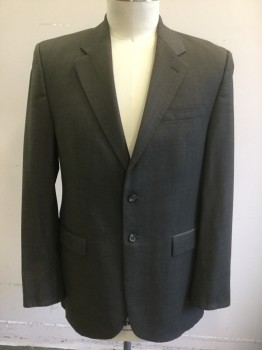 LAUREN/MICHAEL RYAN, Dusty Brown, Wool, Solid, Single Breasted, Notched Lapel, 2 Buttons, 3 Pockets, Beige Lining, Boxy Fit (Could Fit 44L)